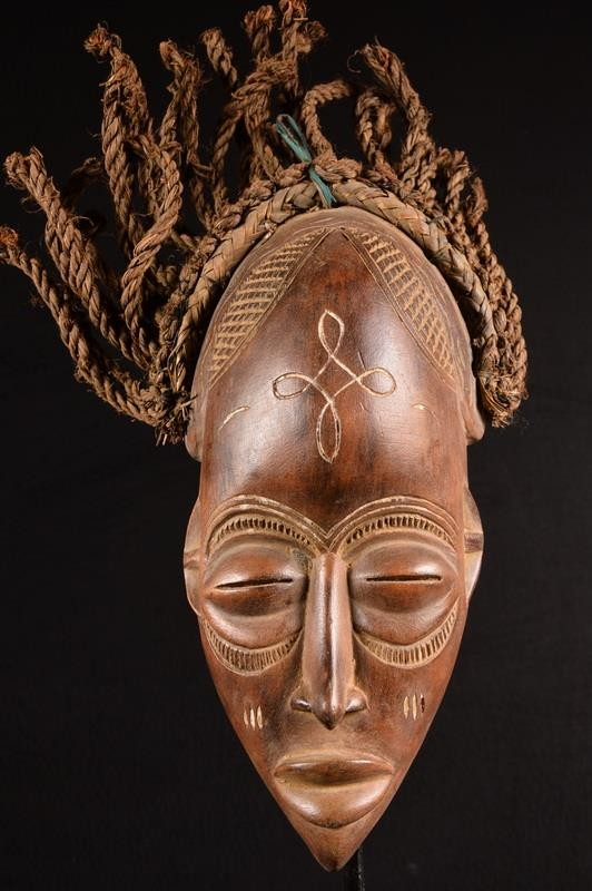 An Authentic African Chokwe Rasta Mask DR Congo Africa  Afrika Afrique 1518