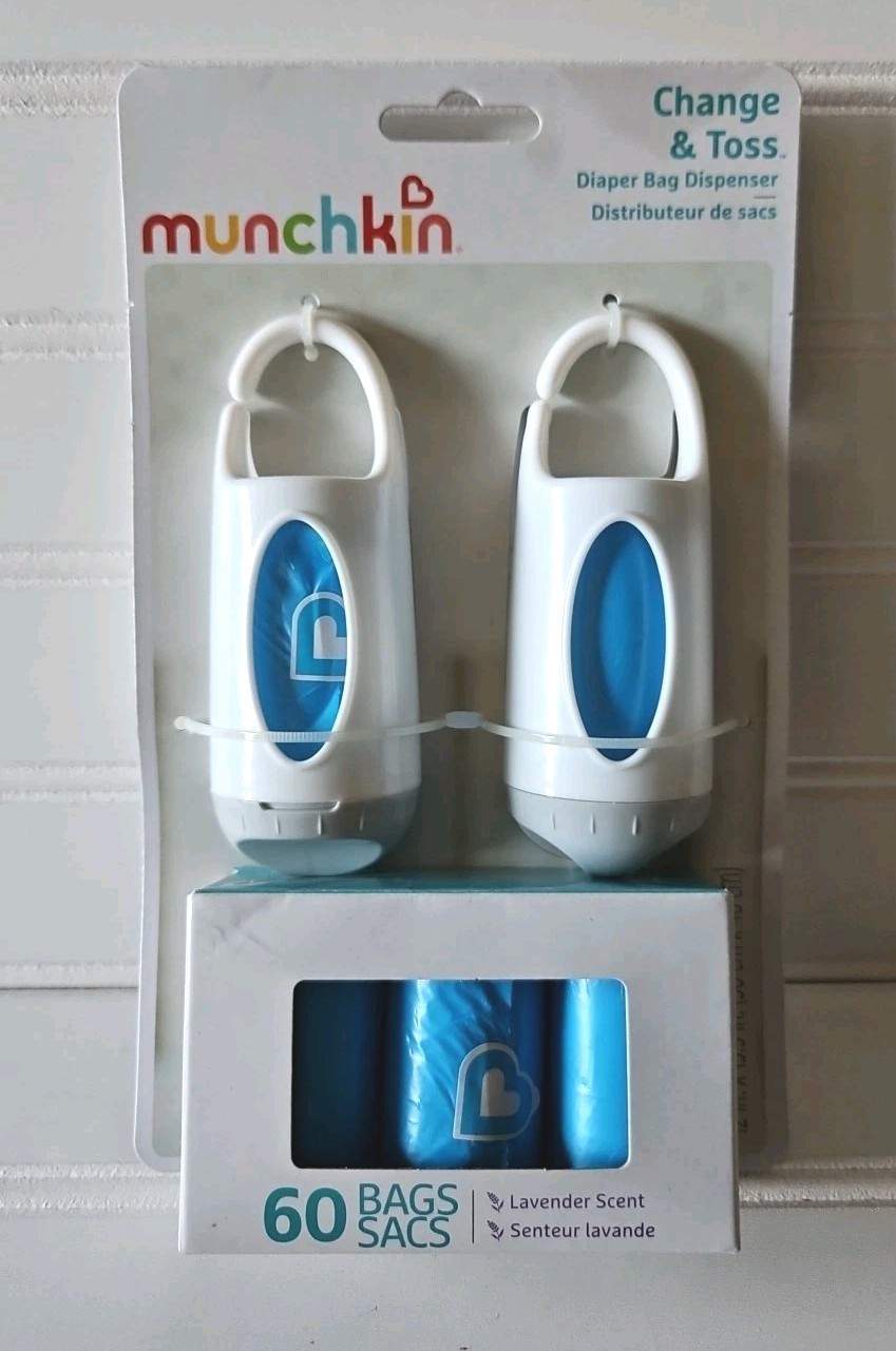 Munchkin® Change & Toss™ Diaper Bag Dispenser, 60 Bags, 2 Pack NEW