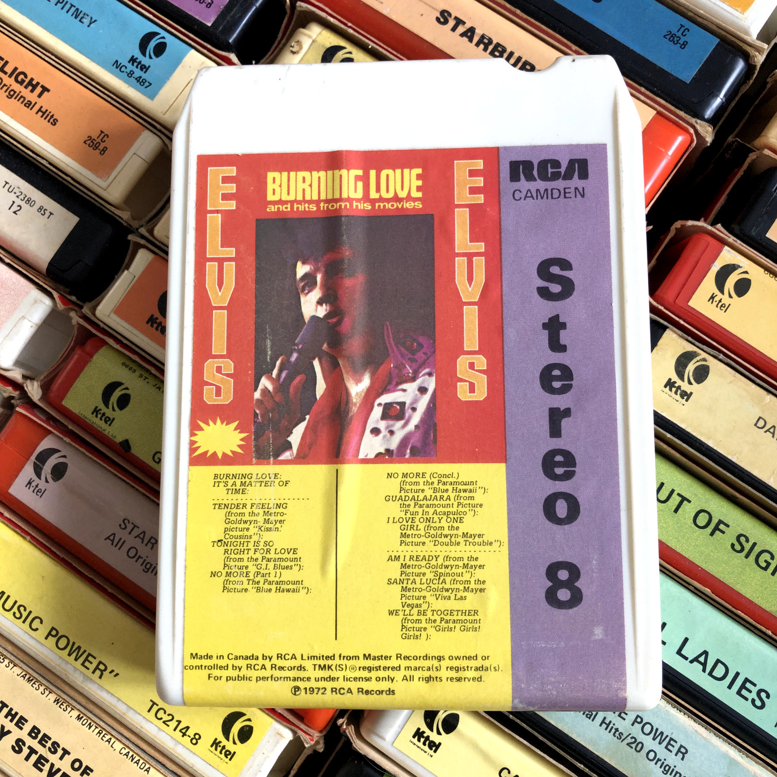 Elvis Presley : Burning Love hits from his Movies Vol.2 1972,8 Track Tape CANADA