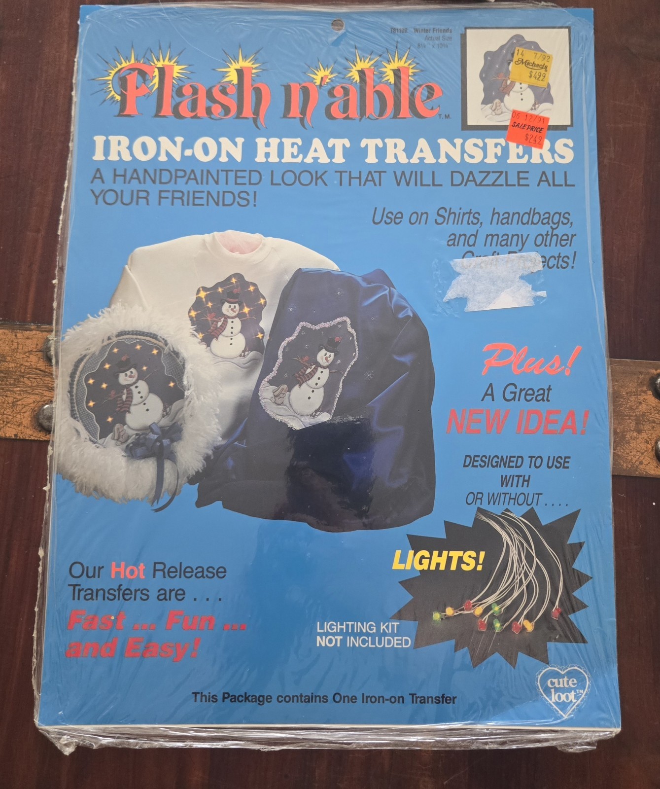 Vintage Flash n'able Iron-On Transfer Winter Friends Snowman T81108