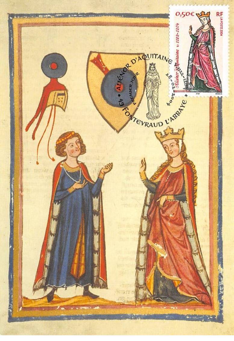Maximum Card - FRANCE - COR13405 - 02/28/2004 - Eleanor Of Aquitaine - Postmark