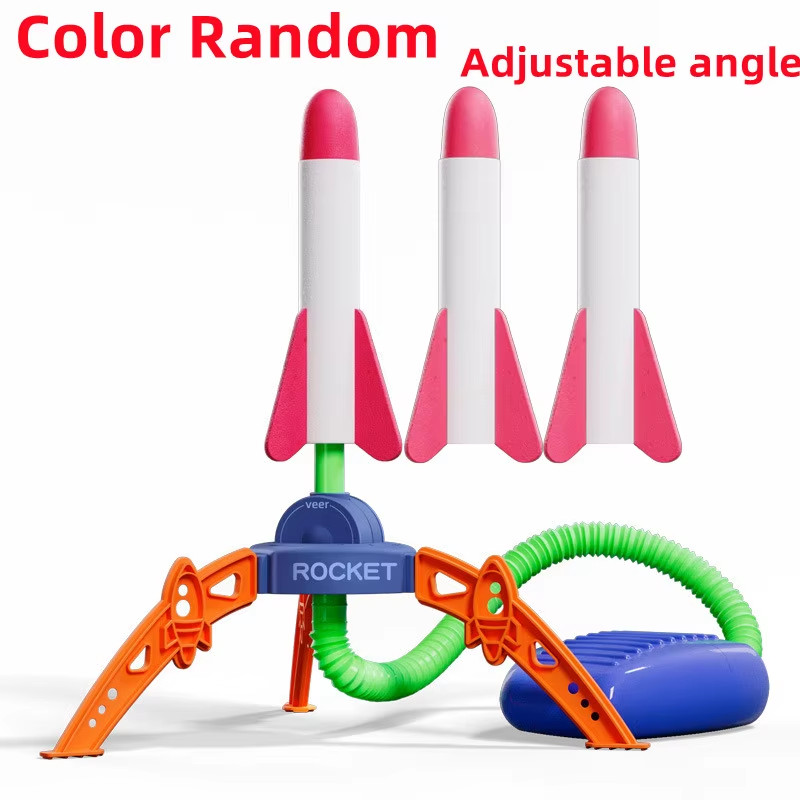 Rocket Launcher Toy Flying Foam Rocket Pedal Pump Children'S Inflatable Jump Out