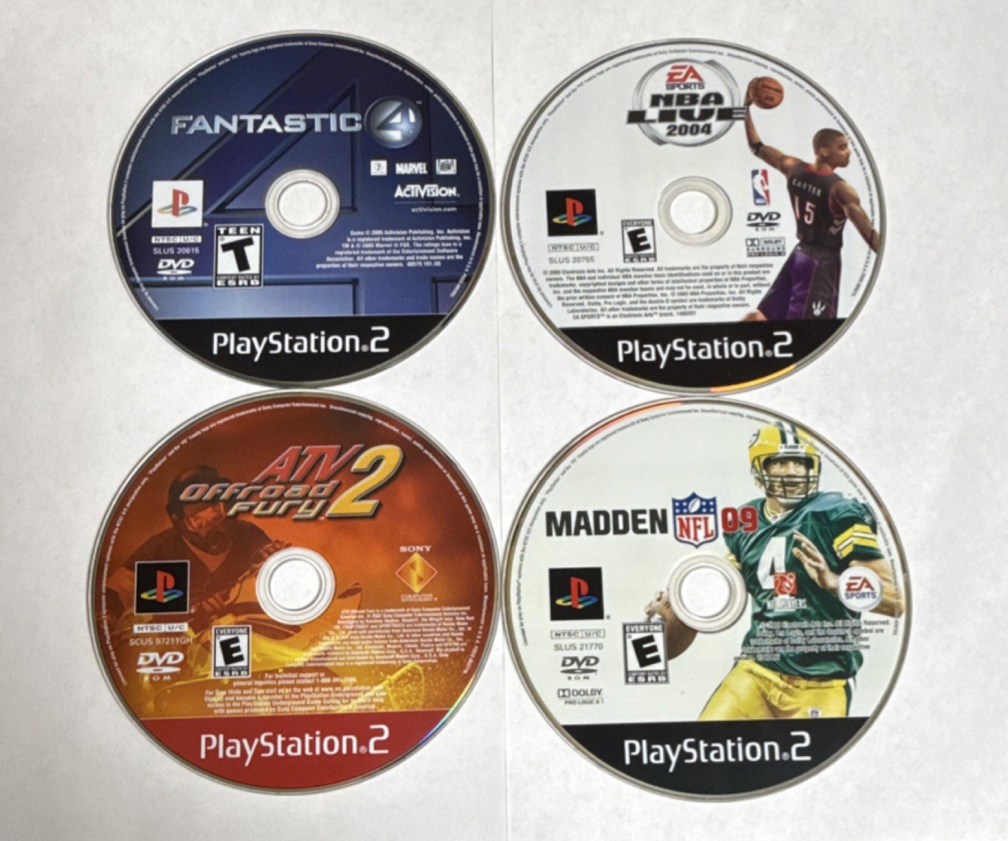 Activision EA PS2 Game Lot: Fantastic Four, NBA Live 2004, ATV Offroad Fury 2