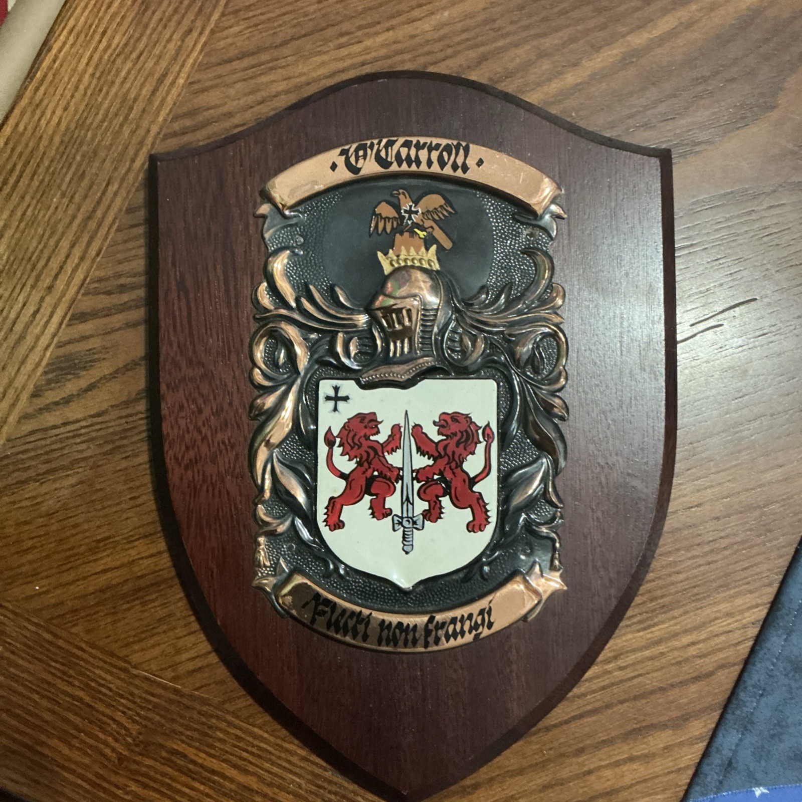 O'Carroll Family Coat of Arms Plaque Hand Painted Heraldic Crest Shield