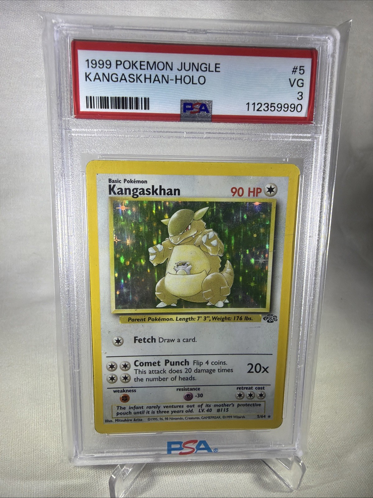 1999 POKEMON JUNGLE #5 KANGASKHAN-HOLO PSA 3
