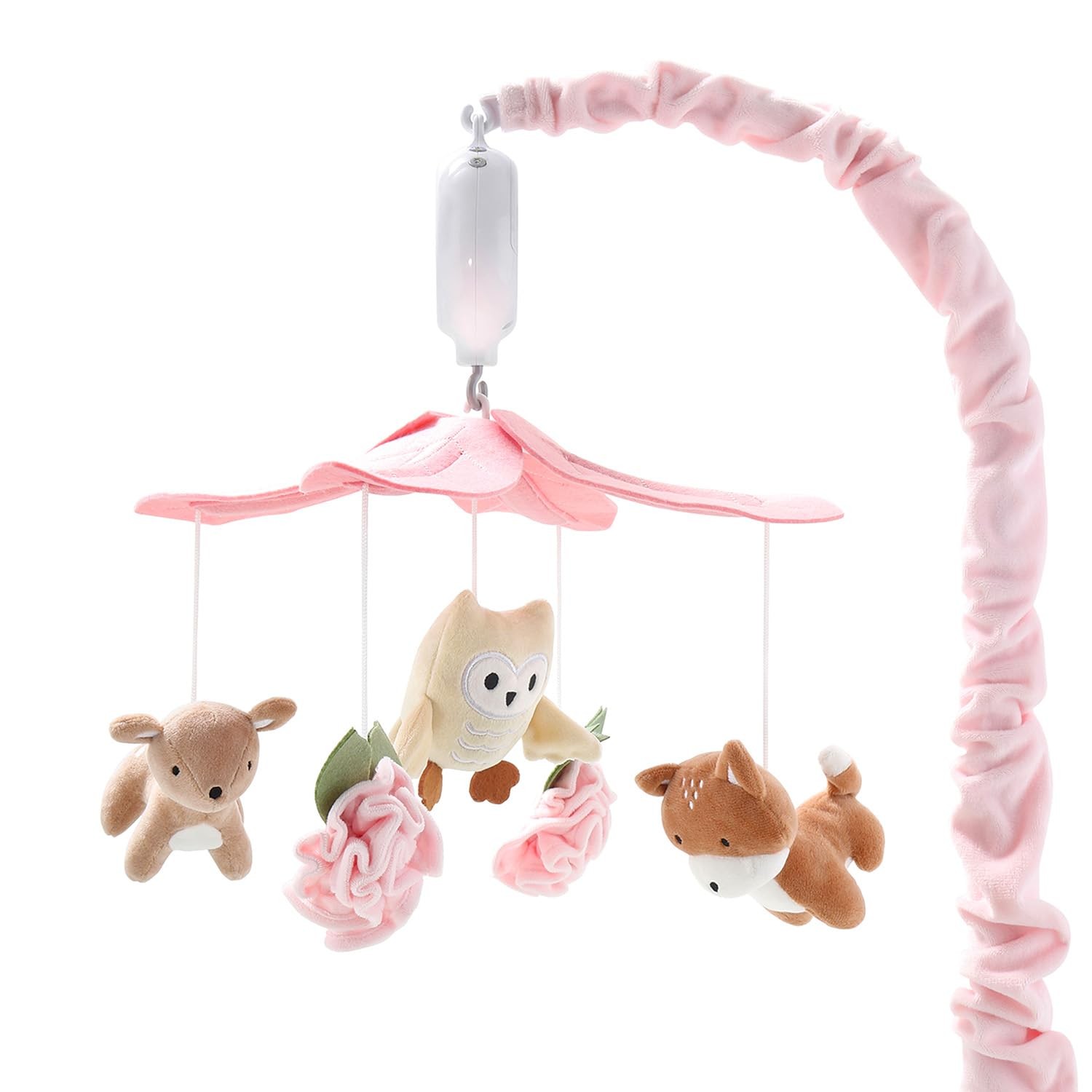 Crib Mobile for Girls - Pink and White Musical Baby Crib Mobile with 12 Lulla...
