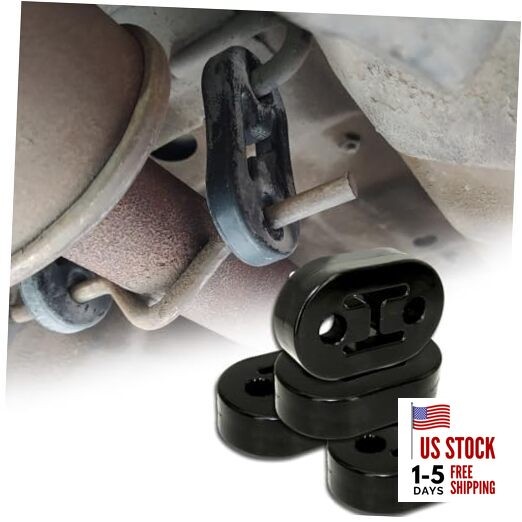 Car Exhaust Hanger, 4PCS Rubber Insulator Bushing Mount, 2 Holes 0.47 Black