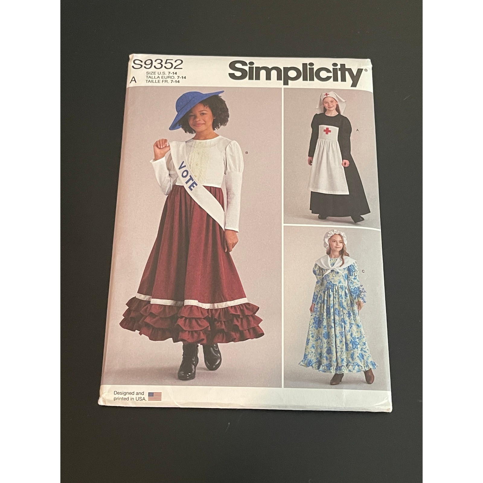 00483 -Simplicity S9352 Historical Costume Dress Sewing Pattern Sizes 7-14 UNCUT