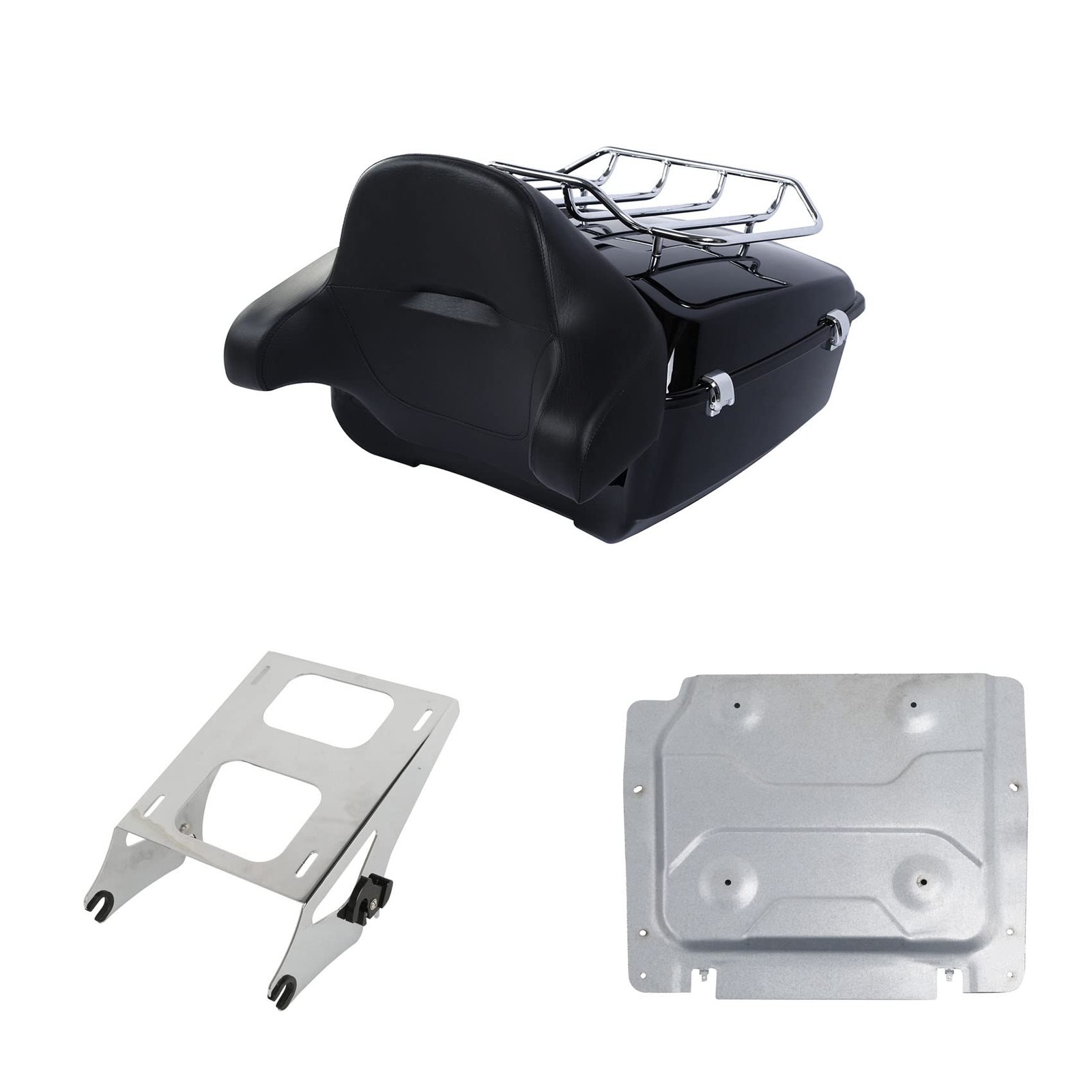 13.7 King Trunk with Passenger Backrest and Chrome Rack for Touring 2014-2025