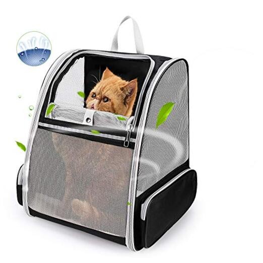  Pet Carrier Backpack for Dogs and Cats,Puppies,Fully Ventilated Mesh Black
