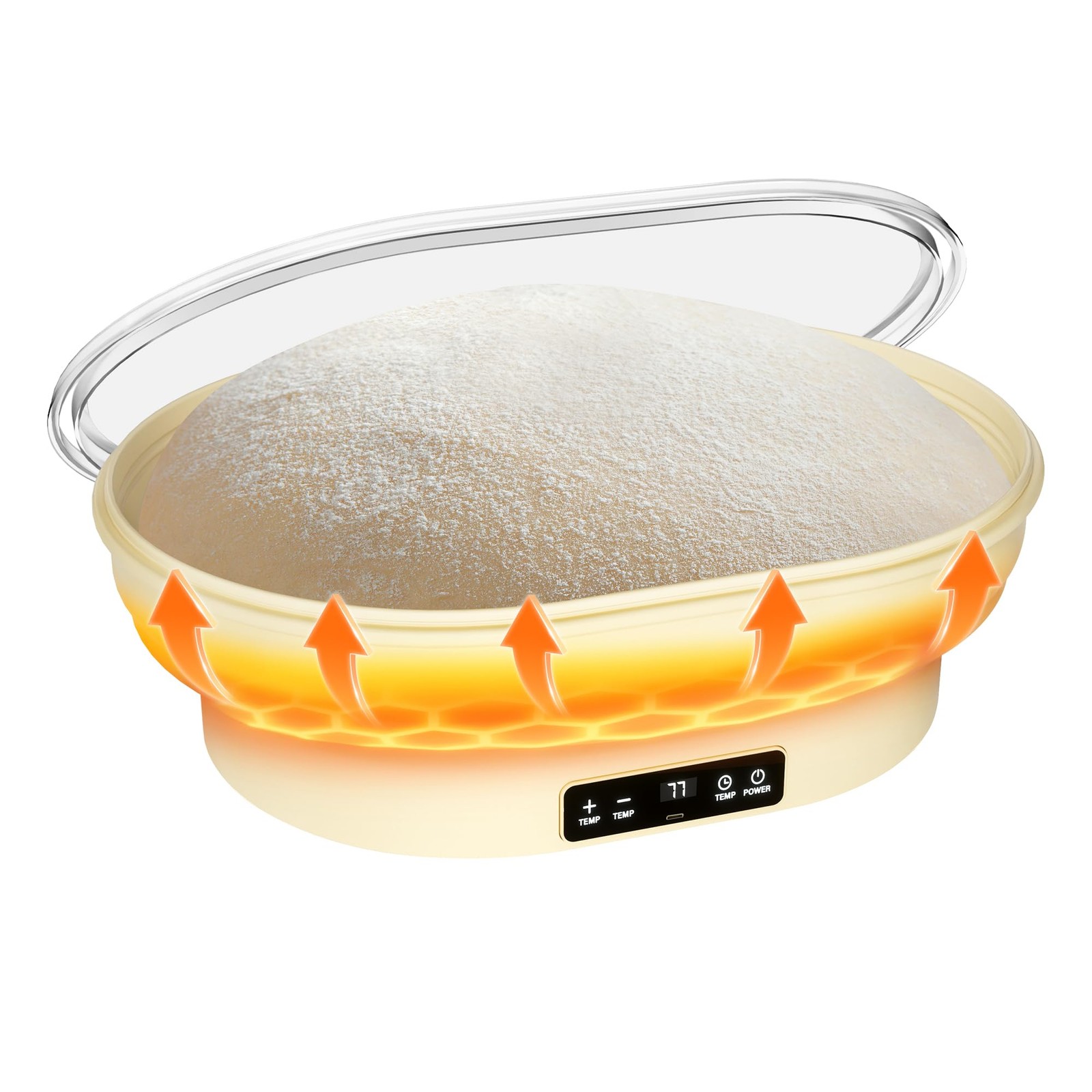 2L Heating Sourdough Bread Proofing Basket – 11" Oval Silicone 9 INCH 