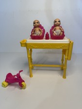 Barbie Twin Babies Lot Mattel Highchair Tricycle