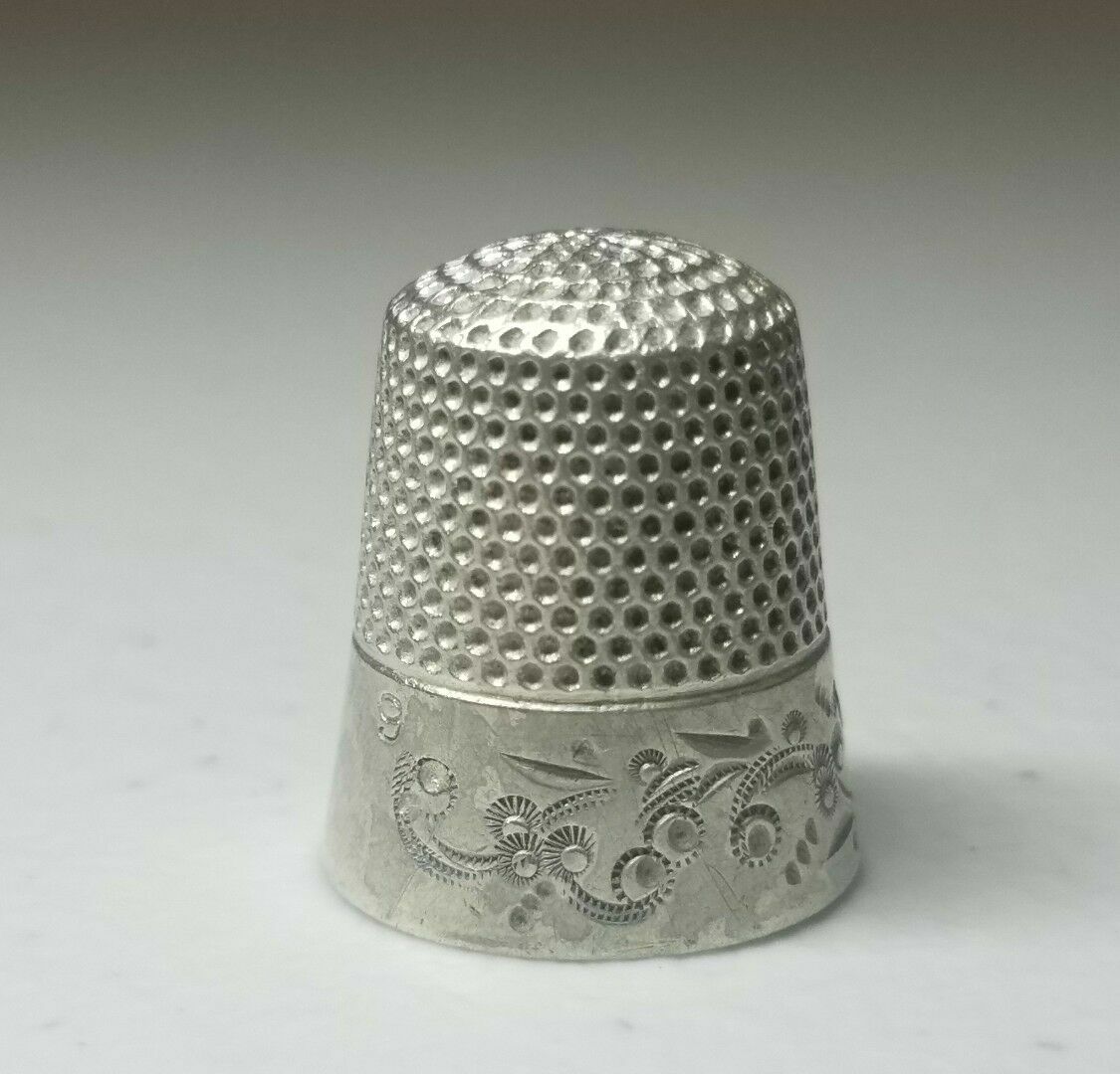 Antique Sterling Silver Scroll Band Thimble by Ketcham & McDougall * Circa 1900