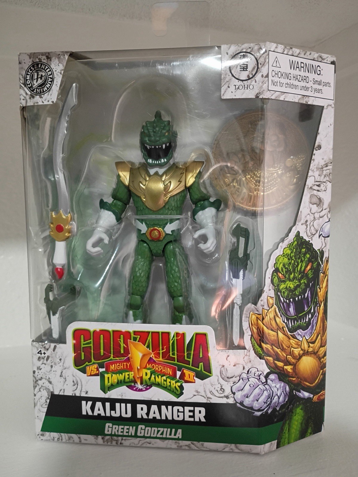 Playmates Godzilla vs Power Rangers Green Ranger Kaiju Action Figure 2024