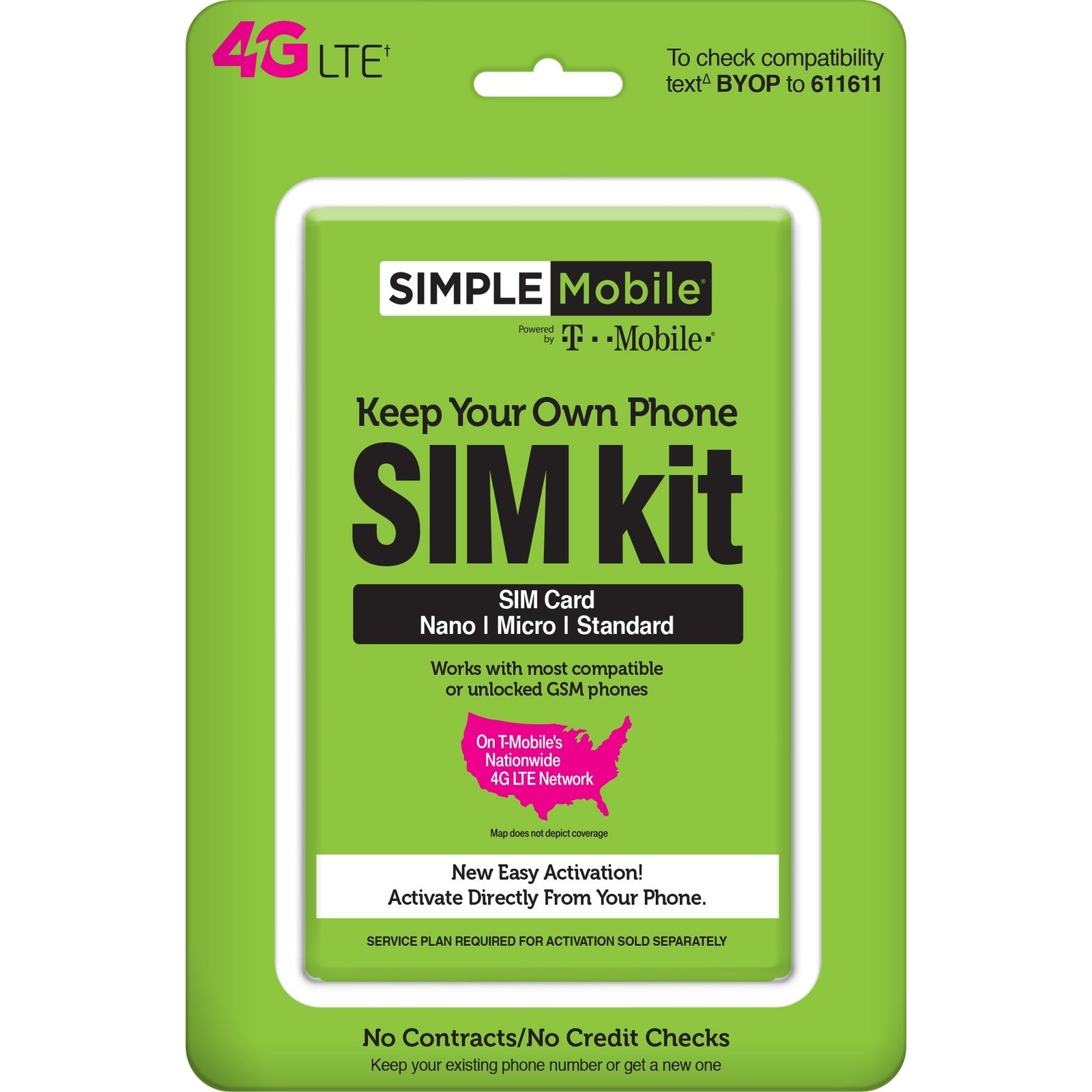 Simple Mobile Powered by Tmobile Universal SIM Kit