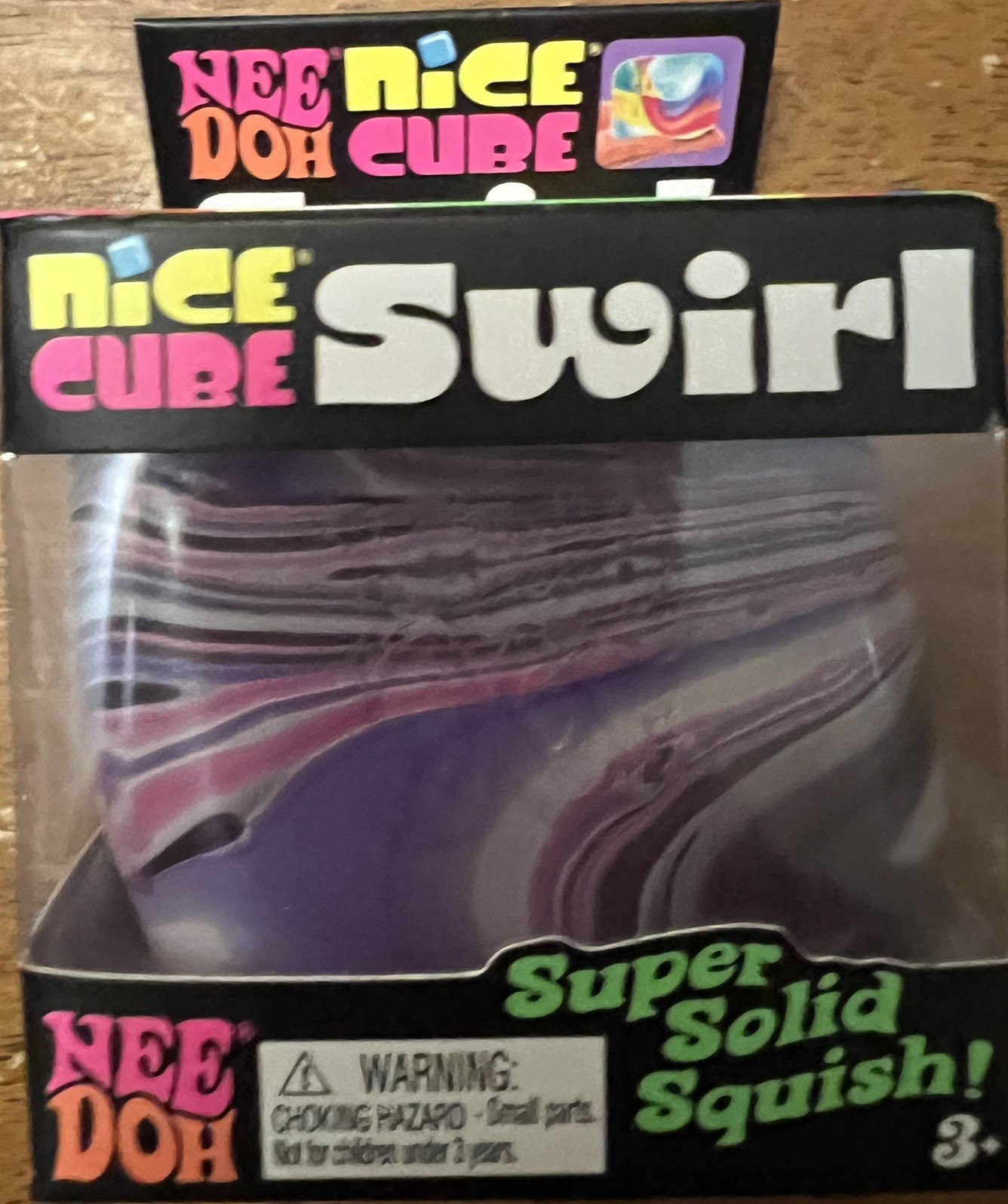 Nee Doh Nice Cube Swirl Toy gray, pink, purple  New