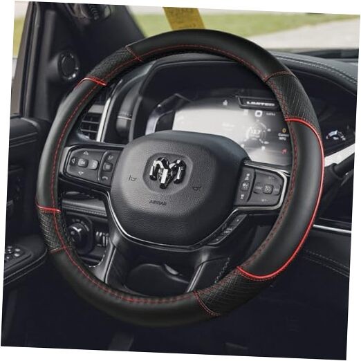  Steering Wheel Cover for Dodge RAM 1500, 2500, 3500 - C-Black + Red Line