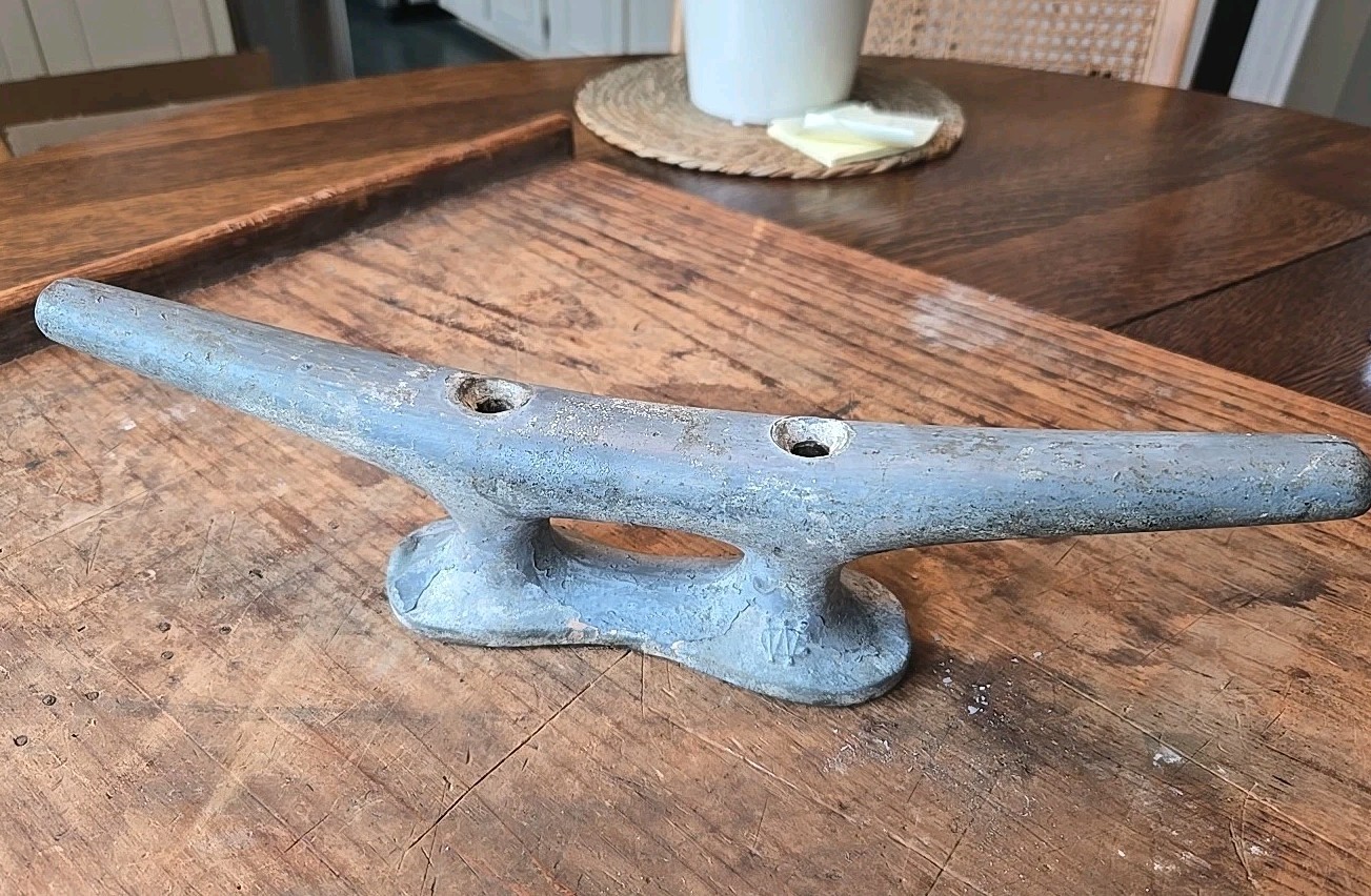 Vntg 14" Wilcox Crittenden Boat Dock Tie Down Cleat Galvanized Iron Maritime 