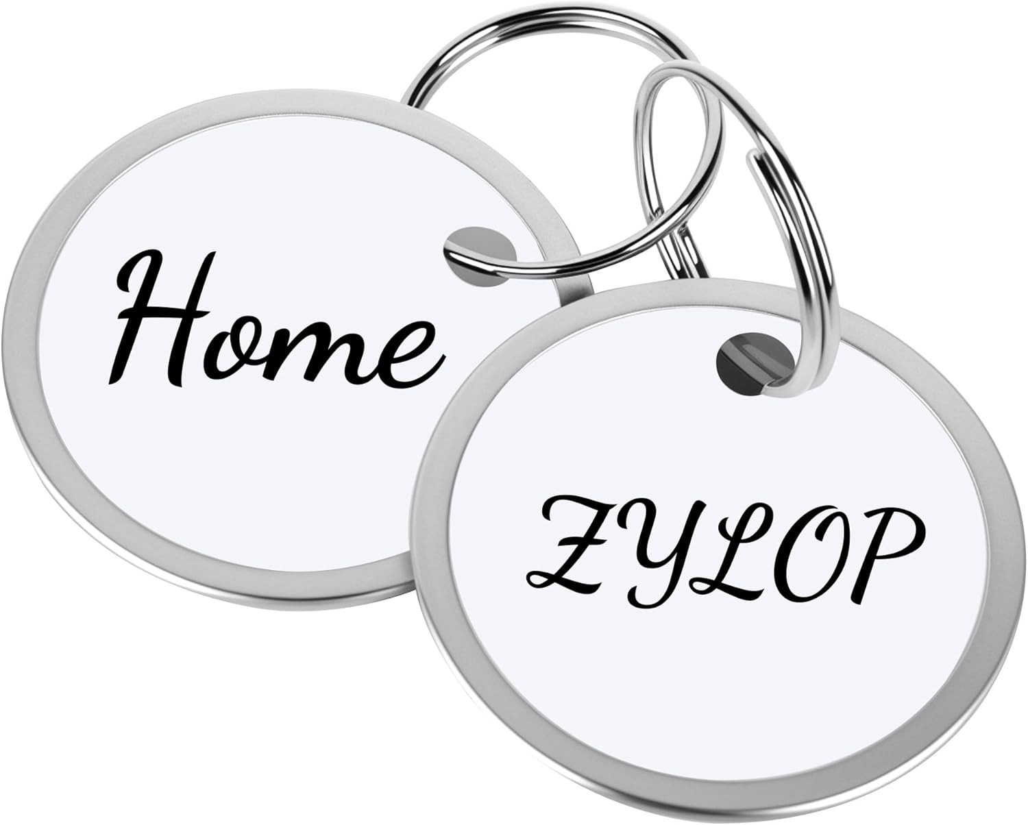 1 Inch Key Tags with Labels - 30 Pack Metal Rim Key Chain ID Tags/Identifiers wi