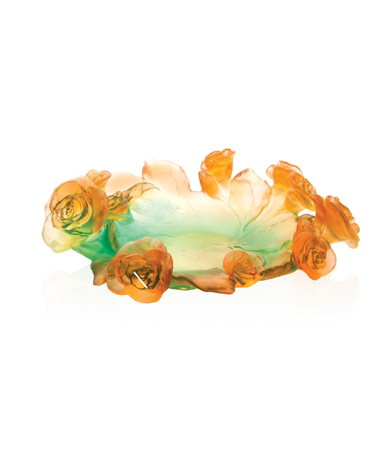 Daum Home Décor - A green and orange bowl evoking a Passion Rose - 05314-1
