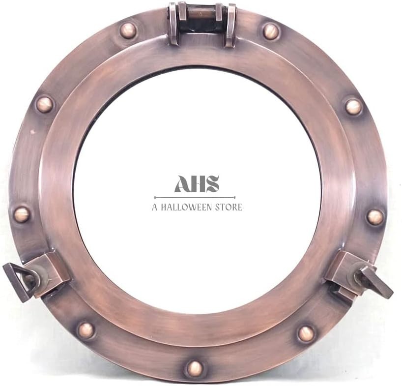 Nautical Decor Porthole Wall Mirror, Antique Brass, Mirror for Home, Pirate