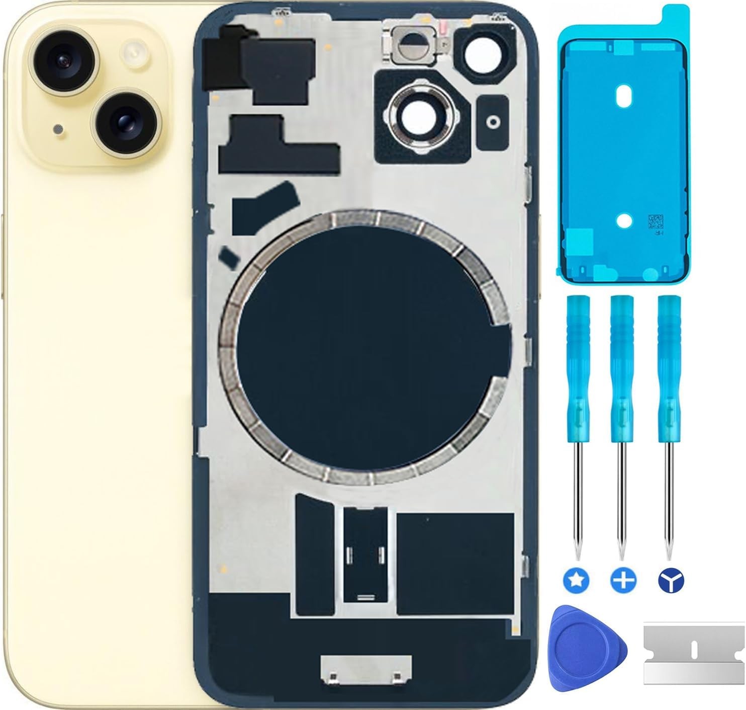 Back Glass Replacement for iPhone 15 Rear Back Cover Glass with Waterproof