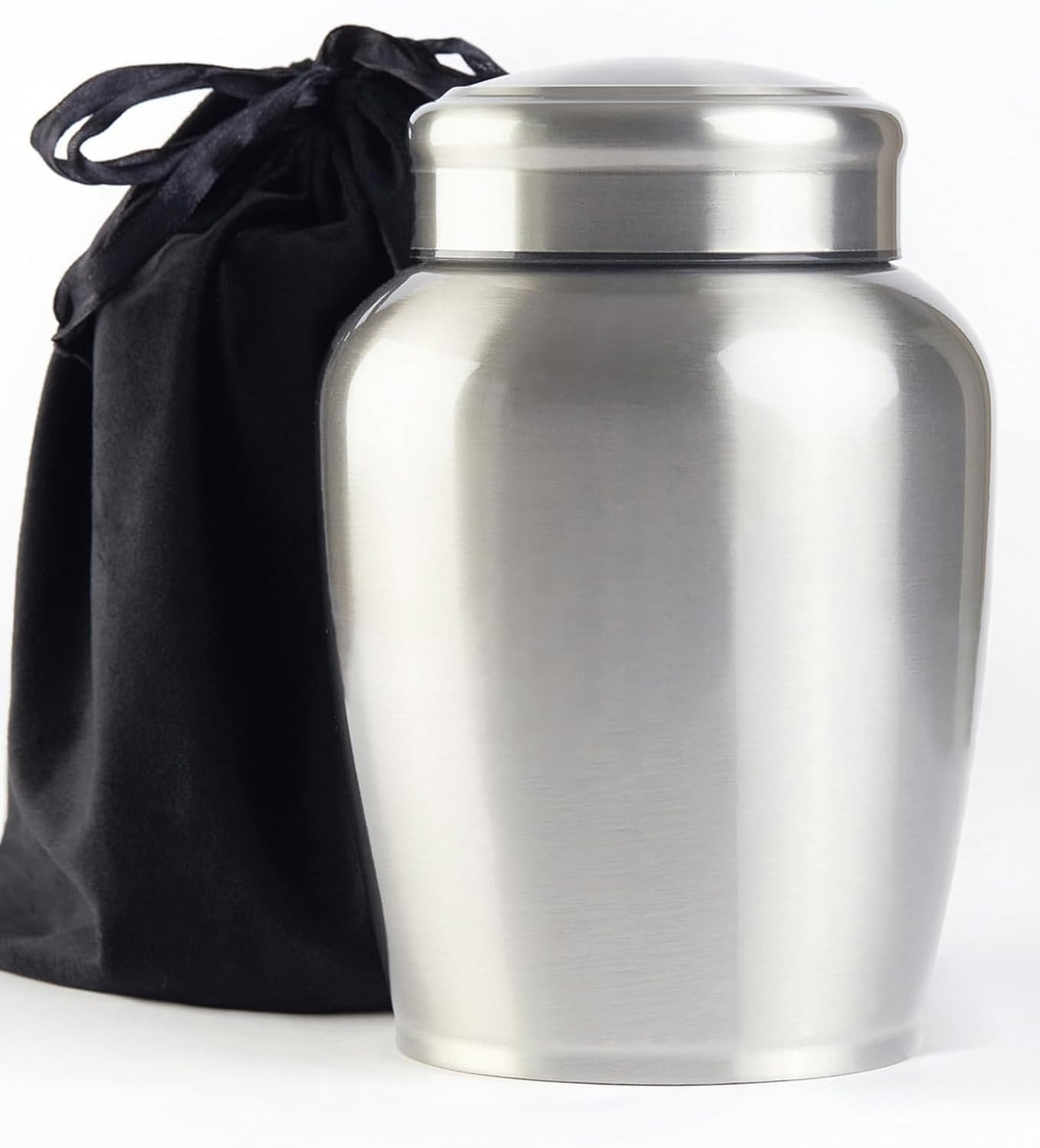 Large Stainless Steel Silver Urn for Ashes Adult Male & Female Cremation Urn for