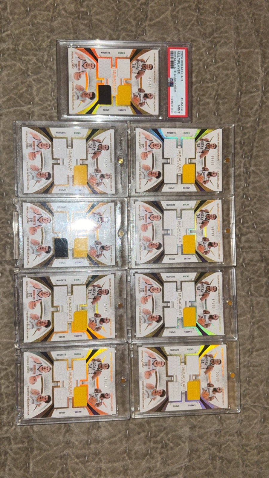 2024-25 Immaculate Giannis/LeBron James/Jokic/Victor Wembanyama Quad Patch /99