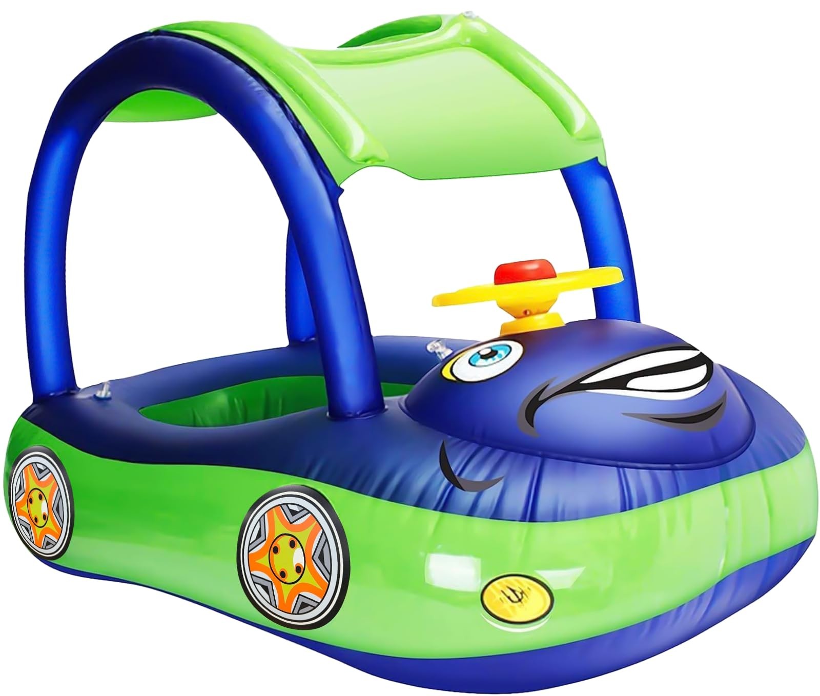 iGeeKid Inflatable Baby Pool Float 33.5inch(L) x 21inch(W) x 23inch(H), Blue 