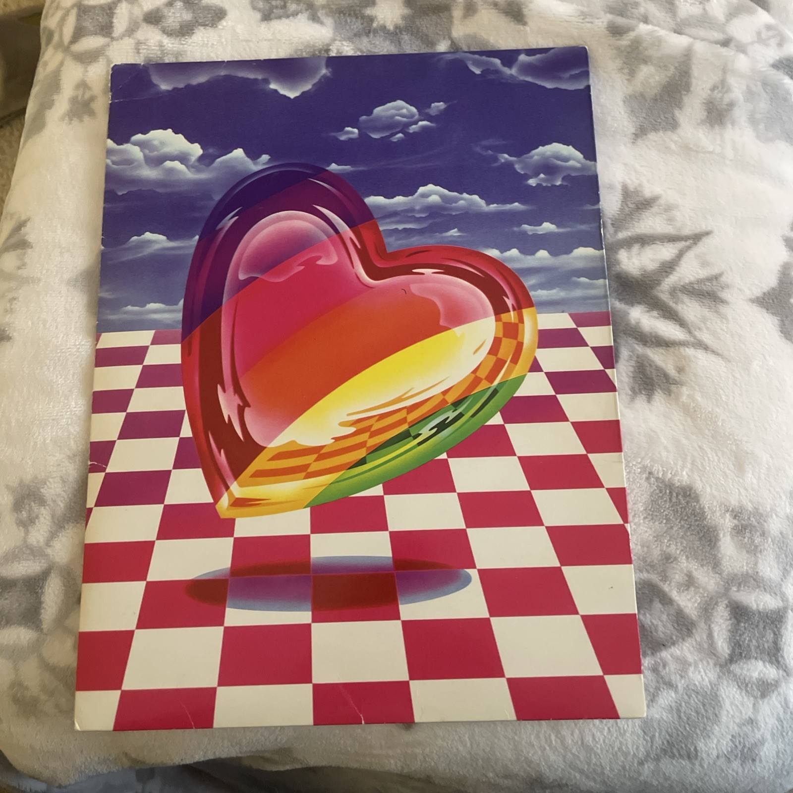 Vintage Lisa Frank Heart 3 Ring Binder Folder Good Condition