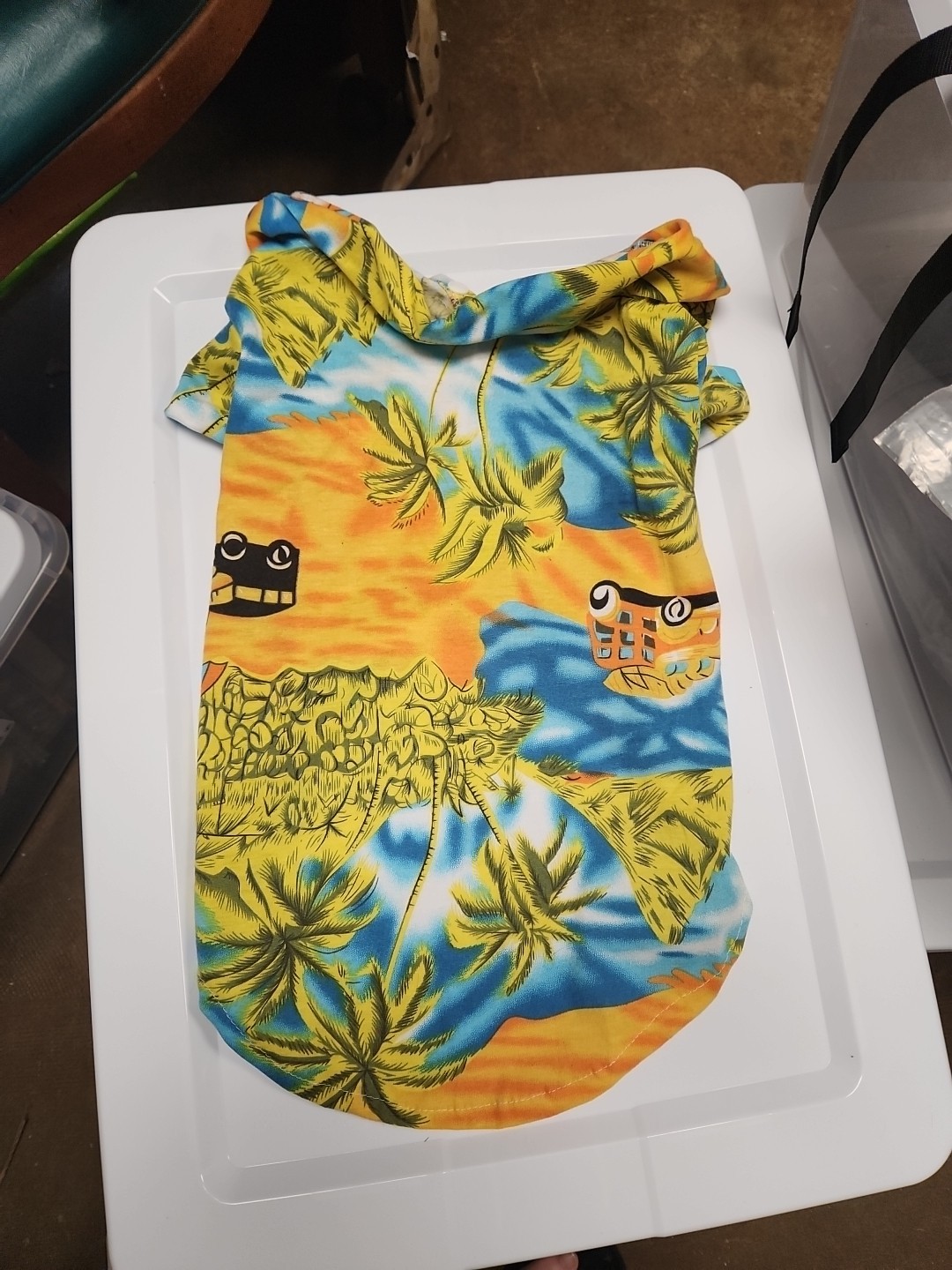 Dog Tropical Shirt Med Yellow Hold Honey