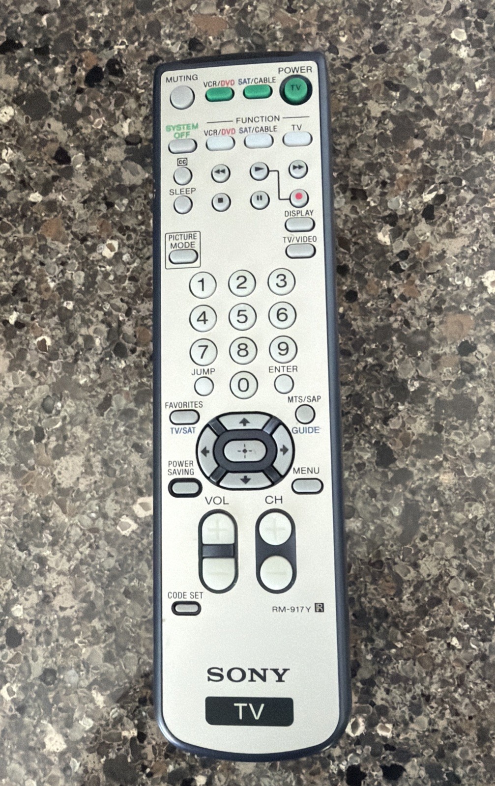 Sony RM-917Y TV Remote Control, Blue/Silver - OEM for KLV15SR1, KLV17HR1 +