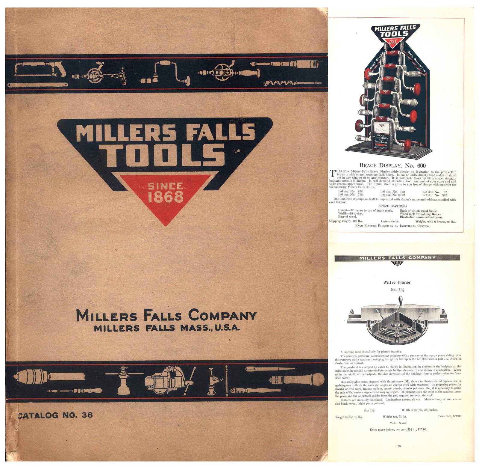 Millers Falls Co. - Full Format Dealer Catalogue No. 38 - Feb., 1922 - 215 Pgs.