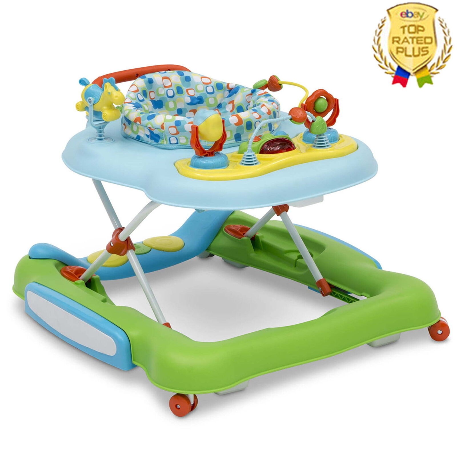 4-In-1 Discover & Play Musical Baby Walkers Height Adjustment Gross Motor Skills