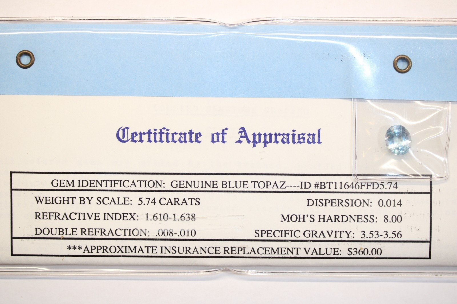 5.74 Cts  Blue Topaz Amazing OVAL Shape Loose Gemstone, raedy to mount # 0393