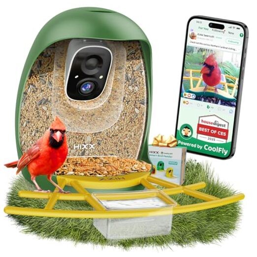  Smart Bird Feeder with Camera, AI Identify Birds & hicircle Bird Feeder Camera
