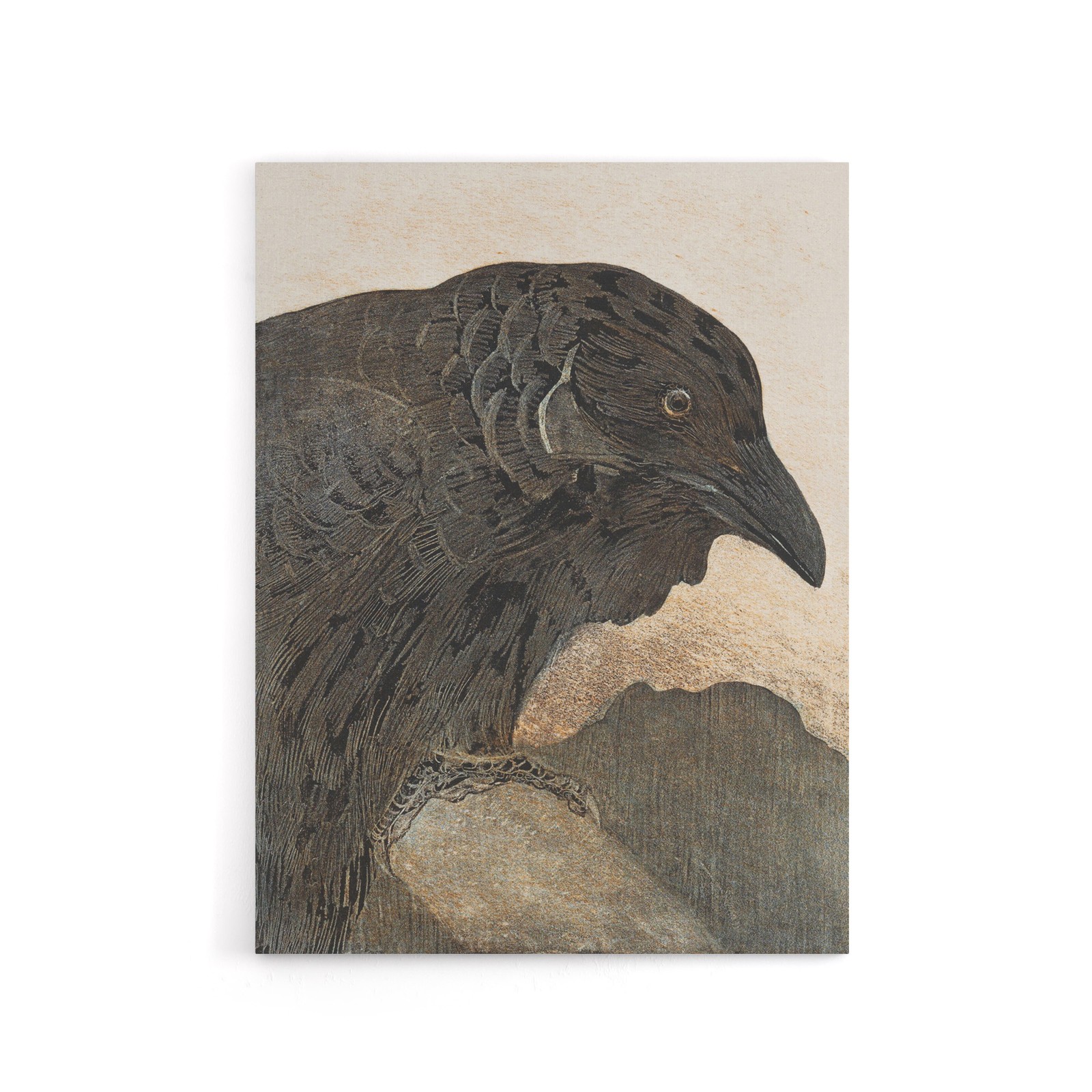 Old Crow Bird Painting Canvas Wall Art Print van Hoytema