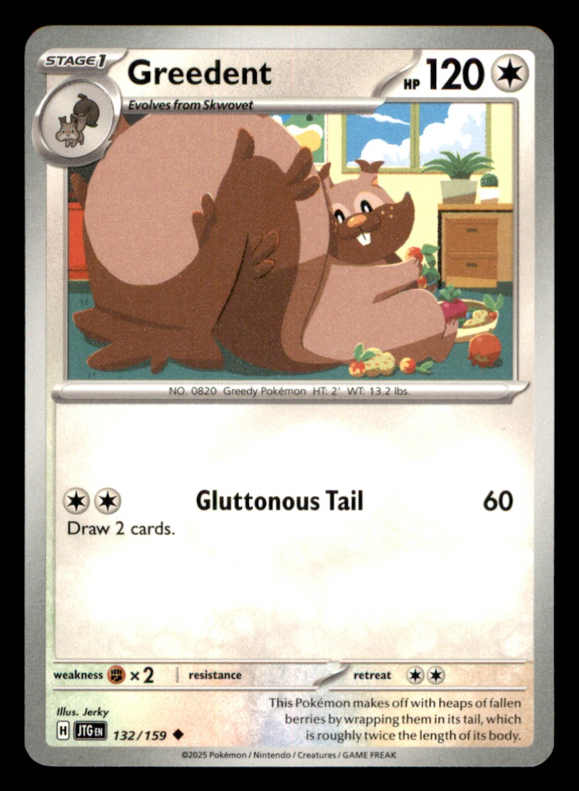 Greedent Uncommon SV09: Journey Together 132/159 NM Normal Pokemon