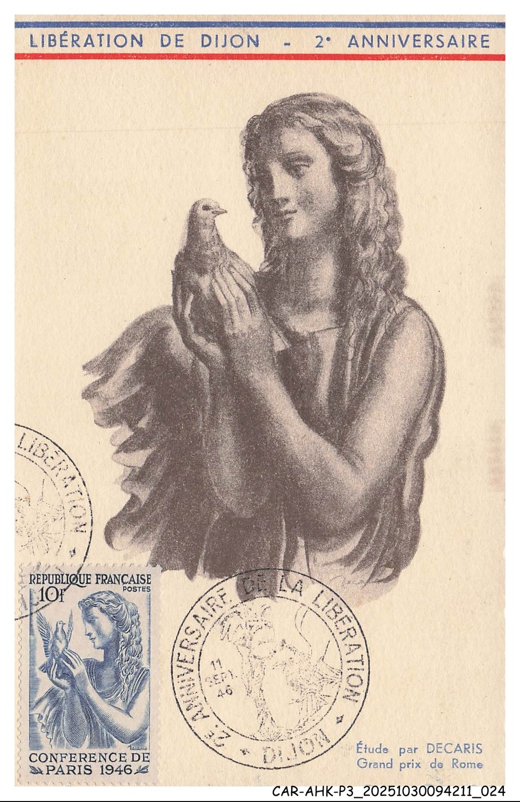 Car Ahkp3 0149 Maximum Cards - France - Dijon - Liberation - 2nd Anniversary