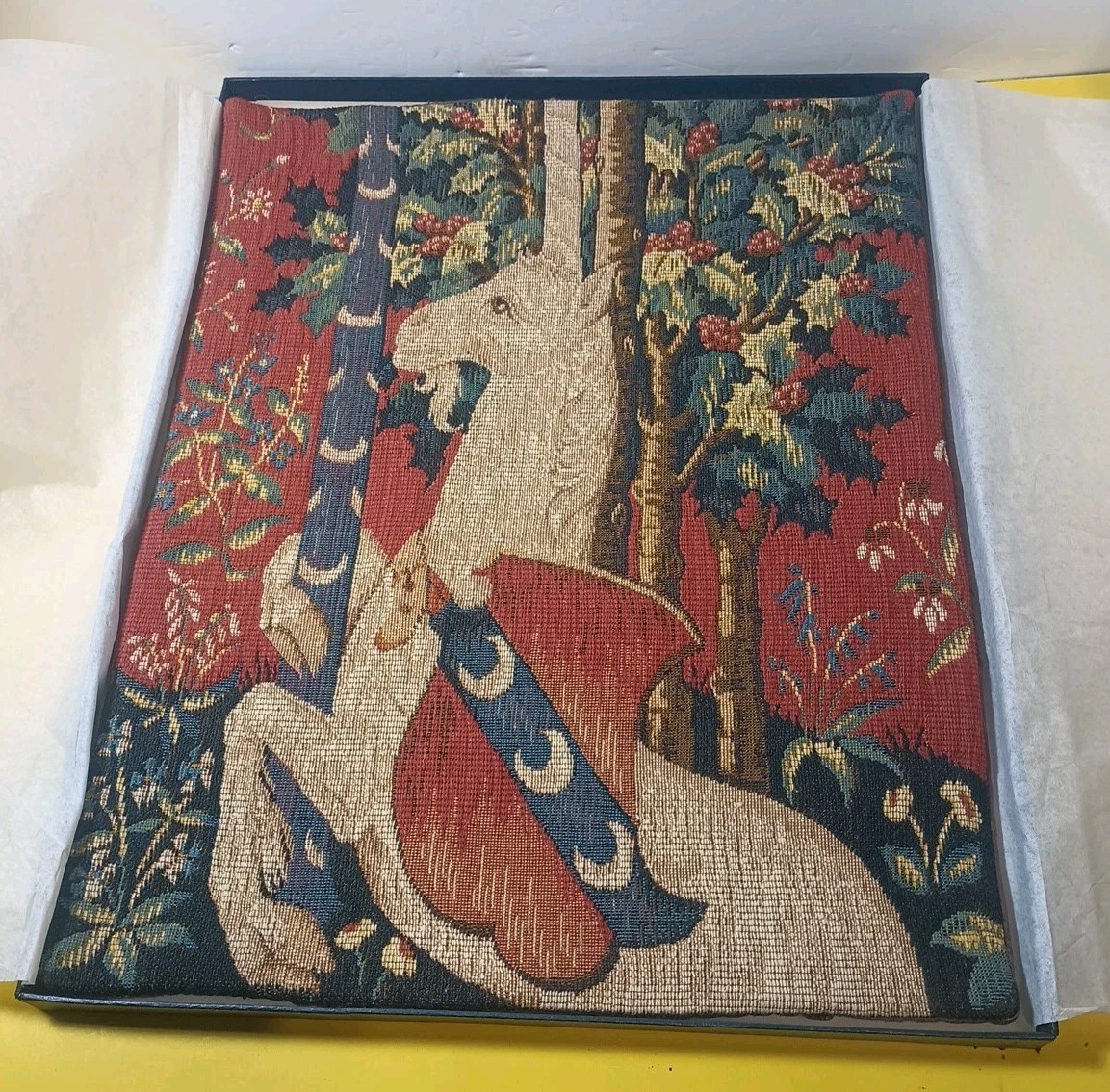 The Lady And The Unicorn Panel Tapestry 1983 Allan Waller Limited Ed. +Box 