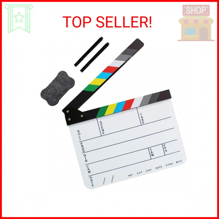 Coolbuy112 Acrylic Film Directors Clapboard, Hollywood Filming Slate Movie Clapb