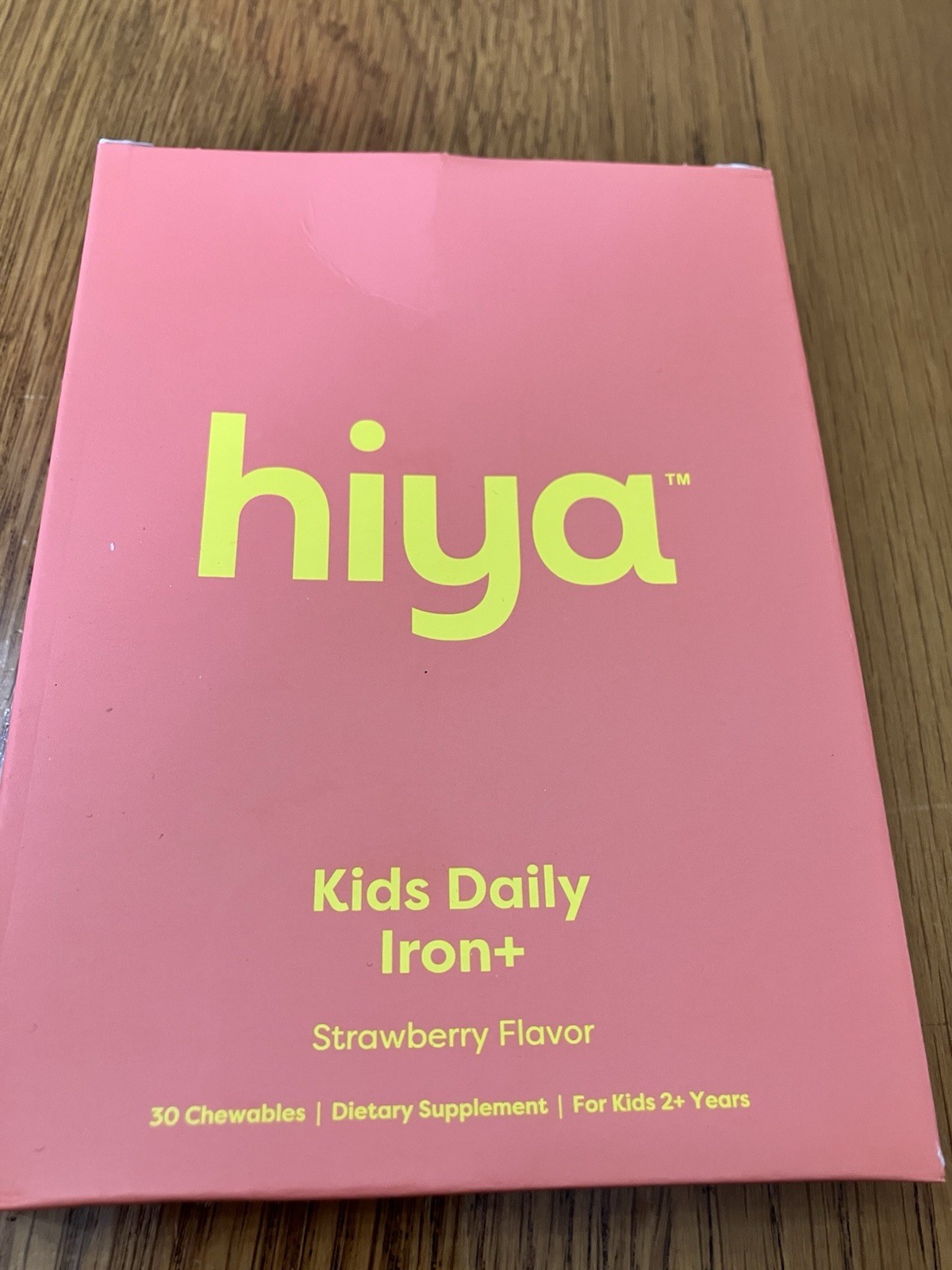 Hiya Kids Daily Strawberry Flavor Iron,  30 Chewables New Sealed