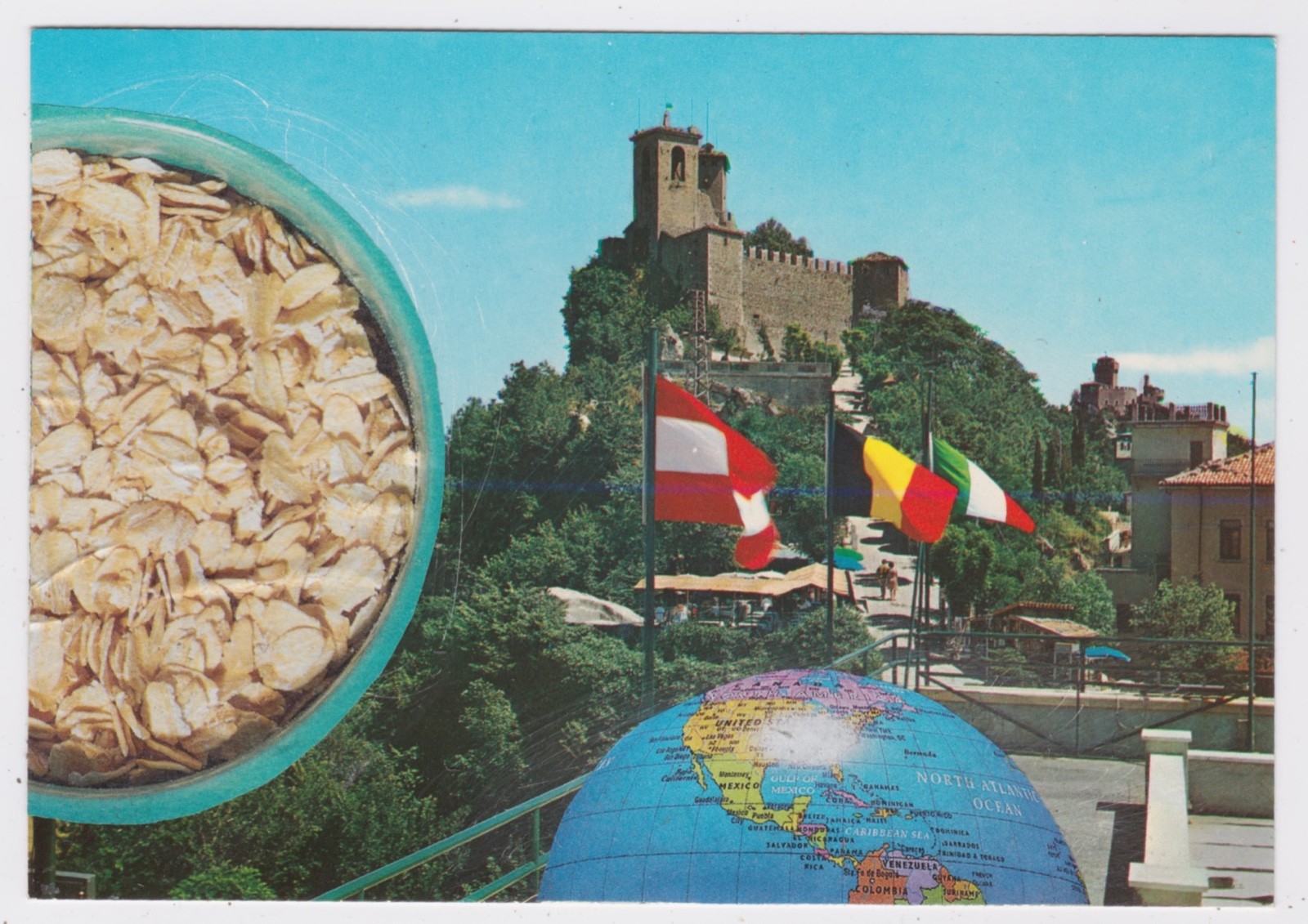Mail Art David Greenberger "Northern Hemisphere Cereal Conf." collaged postcard