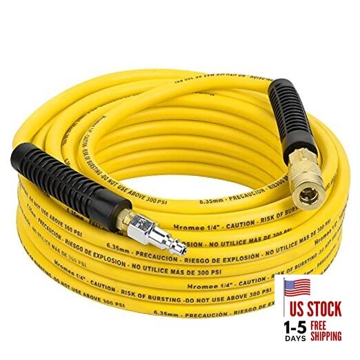  Air Compressor Hose 1/4 Inch x 50 Feet Hybrid Hose with Fittings, 1/4" 