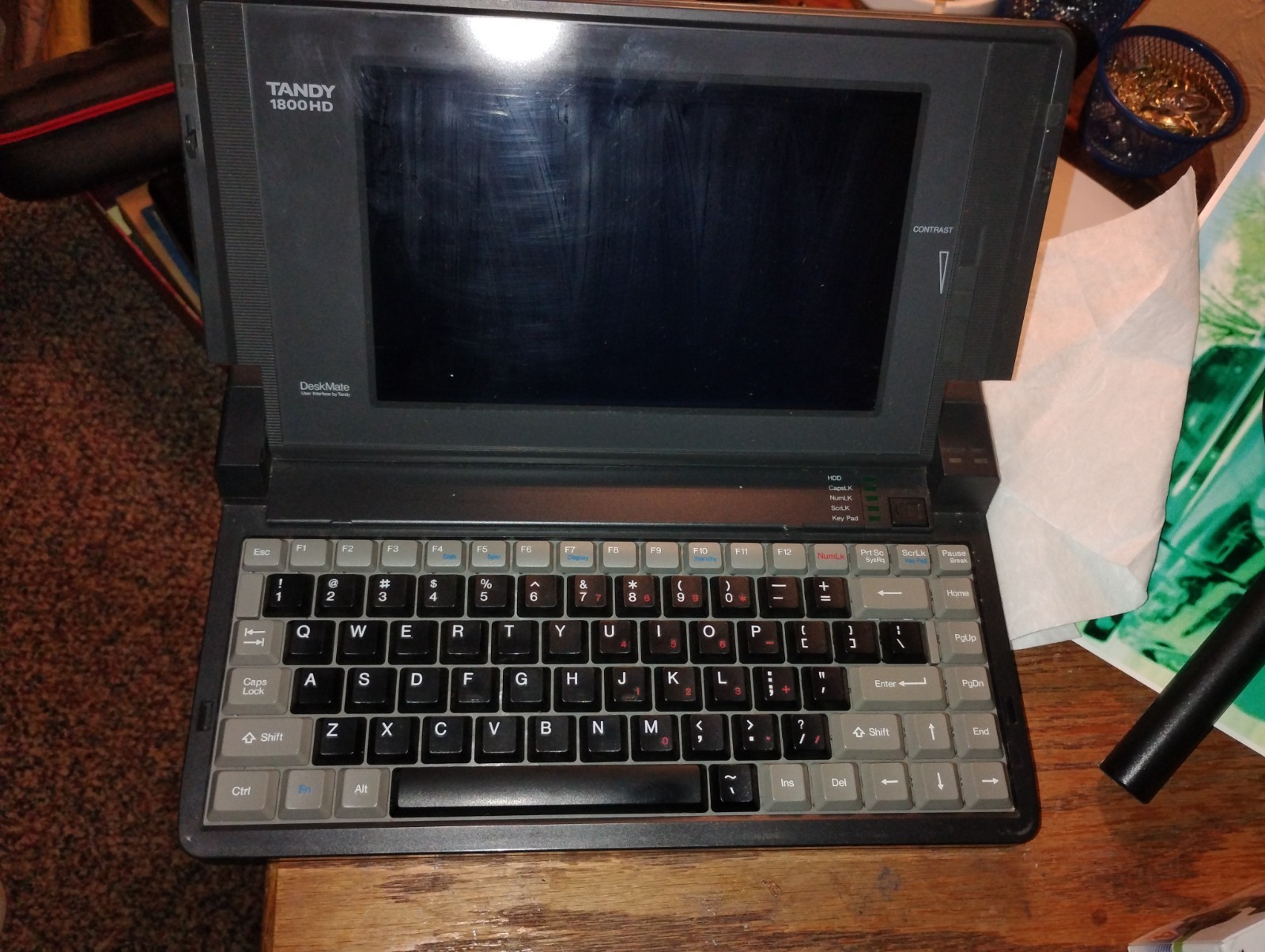 RARE Vintage TANDY 1800 HD Laptop Computer -No Power Supply/AS IS Condition