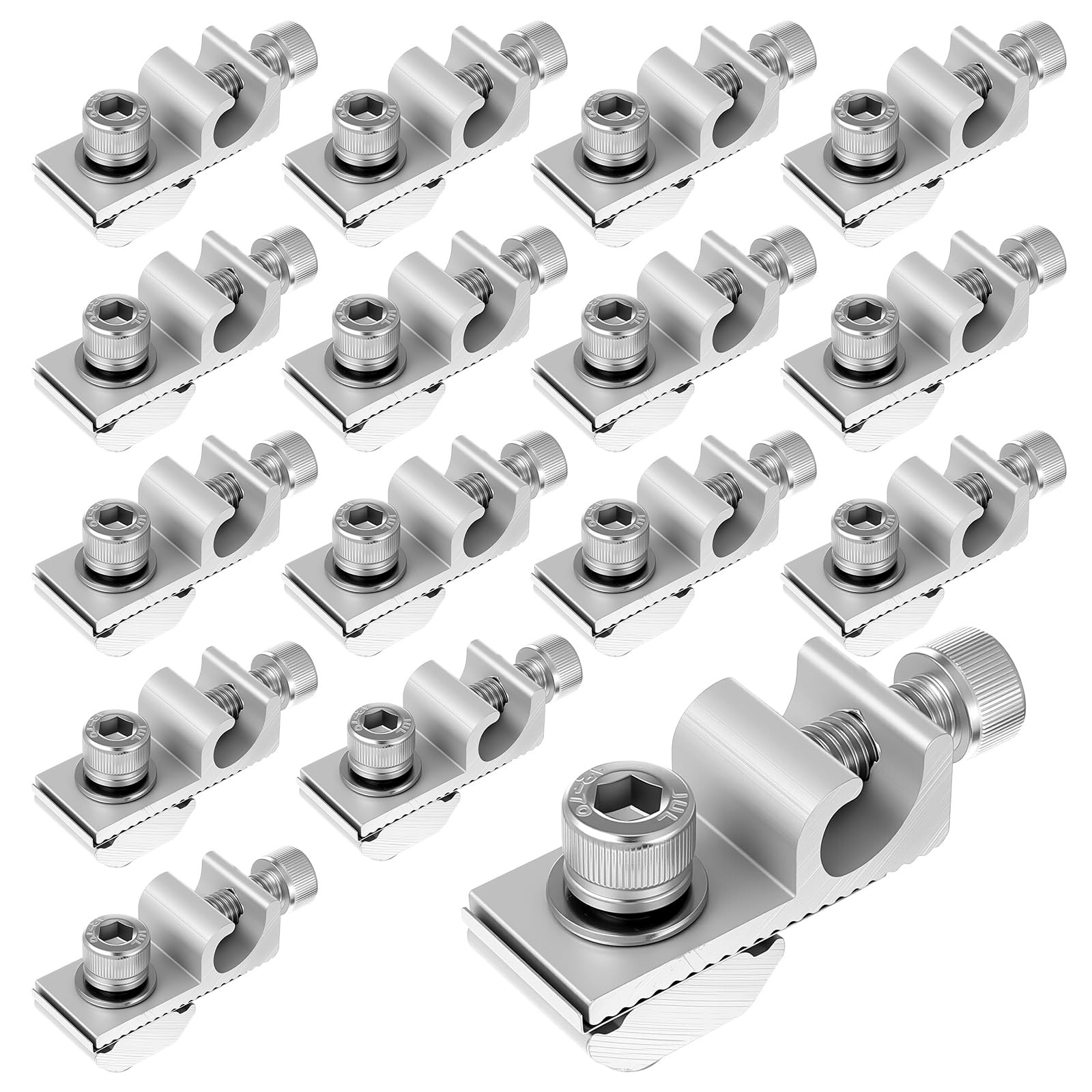 16 Pack Solar Panel Grounding Clamps Set – Aluminum Alloy Thunder Protection ...