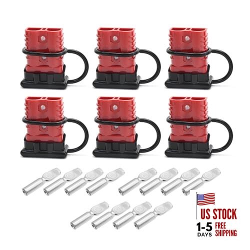 6Pcs 175A 12-36V Battery Quick Connector Kit, 2-4 Gauge Wire Quick Connect 
