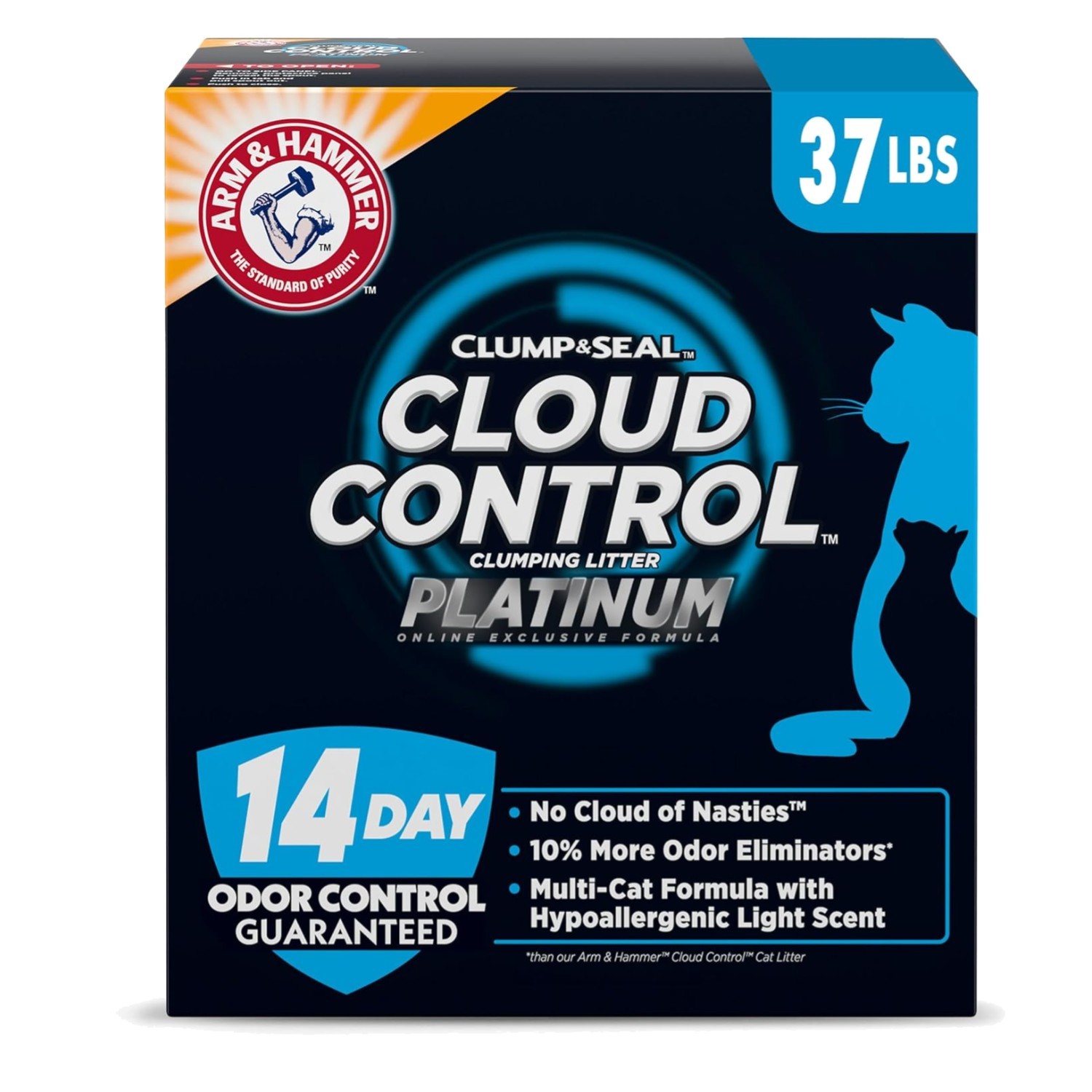 Odor Control Clumping Cat Litter for Cats, 37 lbs - Easy Clean & Fresh Scent