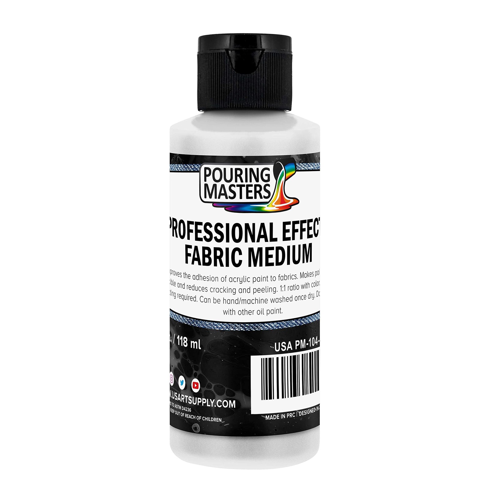 Professional Effects Fabric Medium, 4 Ounce Bottle - Extender, Improves Acrylic