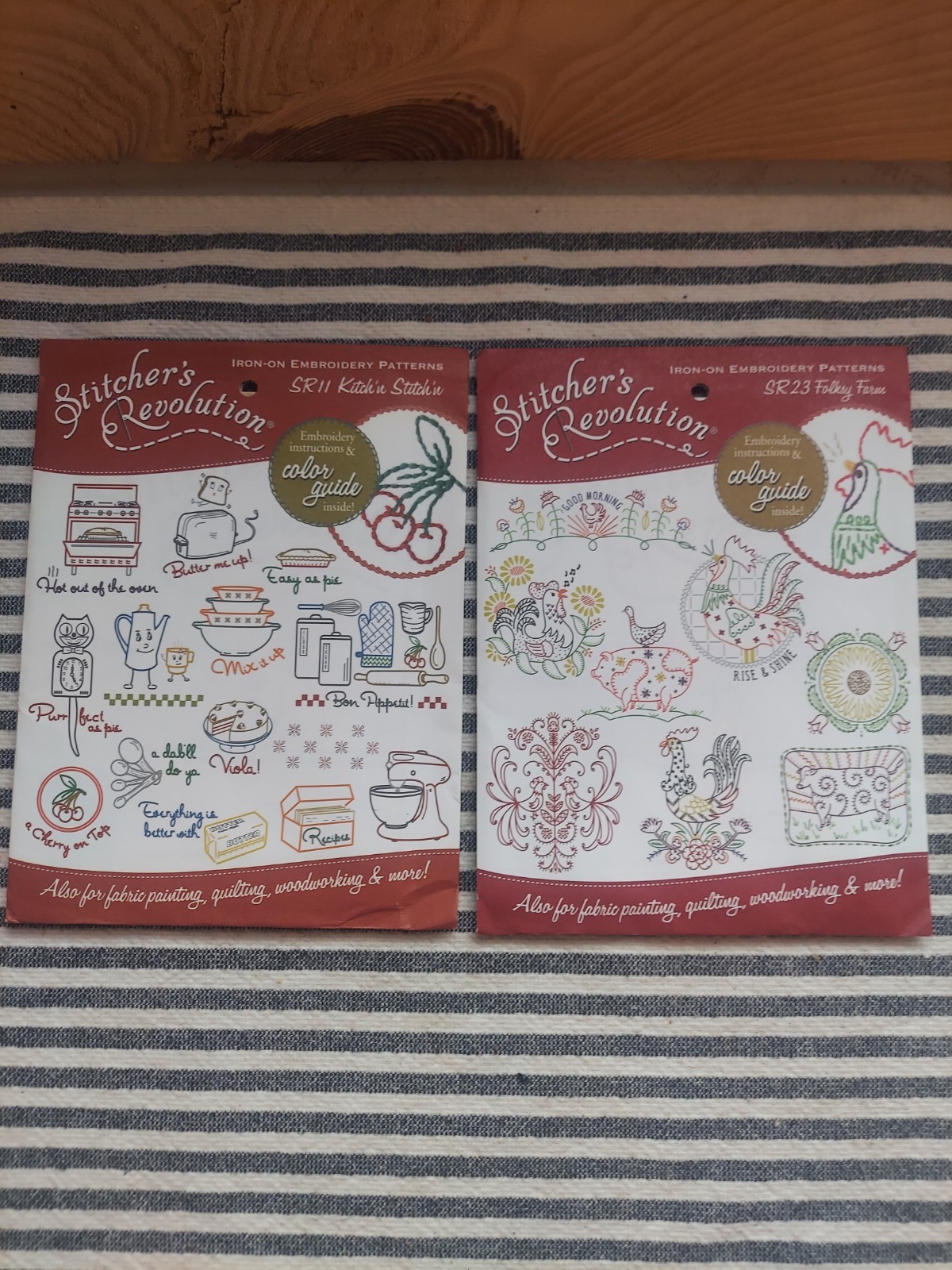 Stitcher's Revolution Iron-on Embroidery Patterns SR11 SR23 Sealed